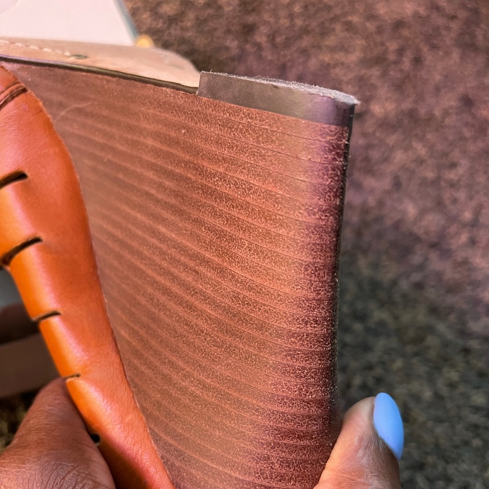 Frye Brown Leather Cutout Platform Wedges - Picture 4 of 11